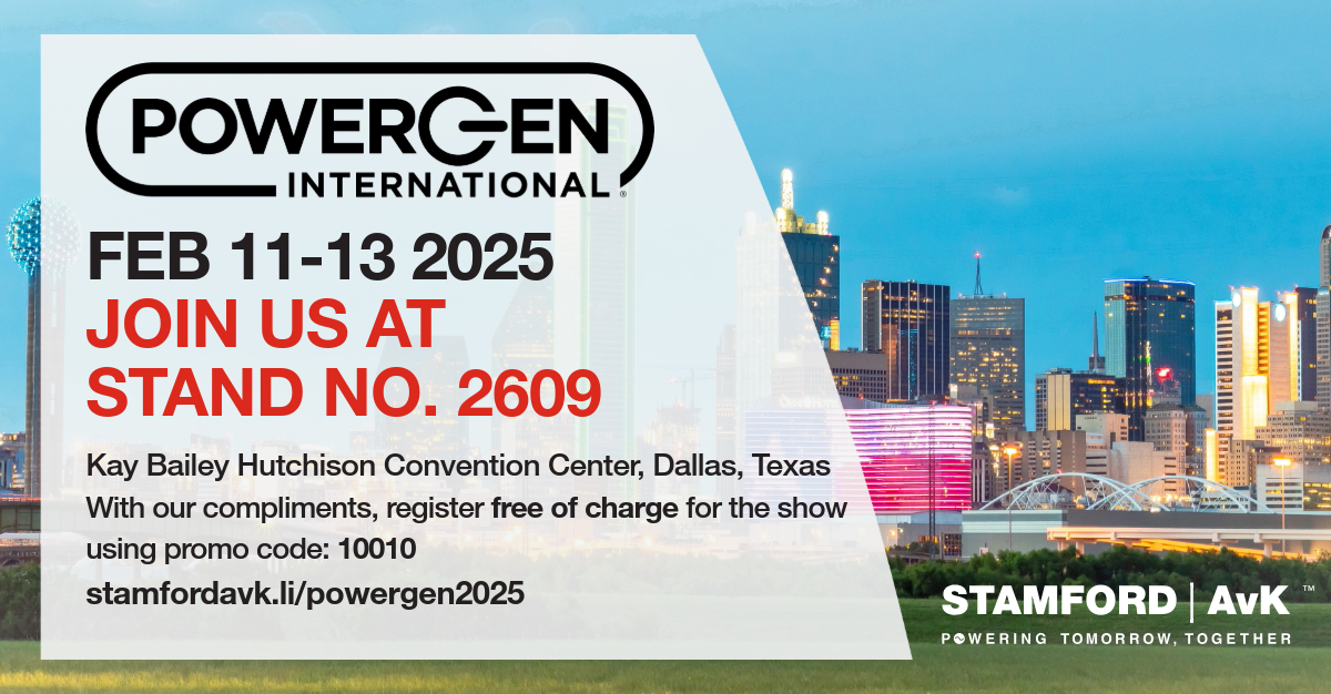 Explore Future Ready Power Solutions with STAMFORD | AvK™ at POWERGEN International 2025